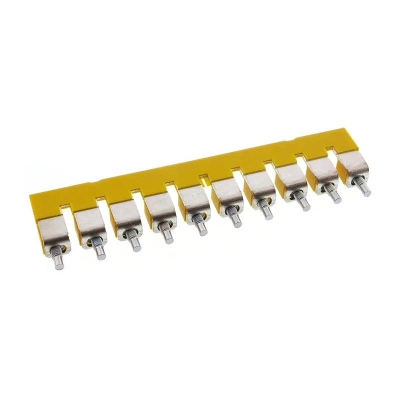 Weidmüller WQV Series 10-Poles Polyamide Yellow Jumper Bar for DIN Rail Terminal Blocks 63A Current Rating 1052460000