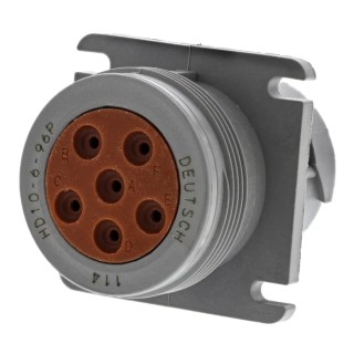Deutsch Industrial Circular Connector Cable Mount Socket Male 6 Contacts 13A IP67 HD10 