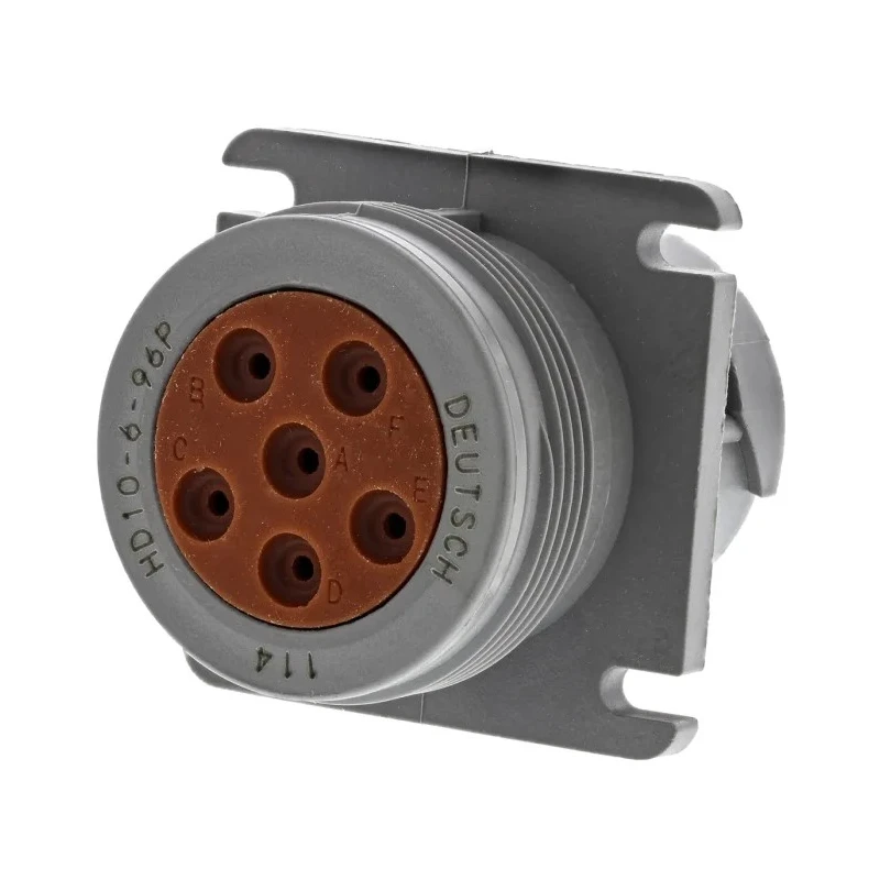 Deutsch Industrial Circular Connector Cable Mount Socket Male 6 Contacts 13A IP67 HD10 