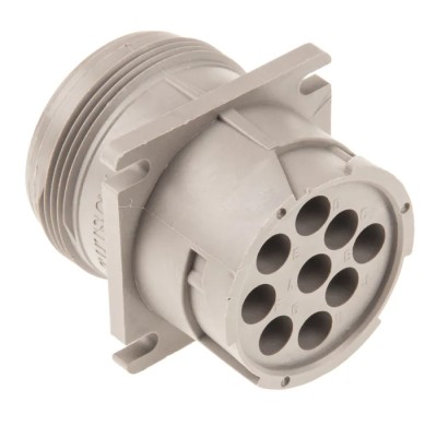Deutsch Industrial Circular Connector Cable Socket Male 9 Contacts 35.3 mm IP67 HD10 Series 