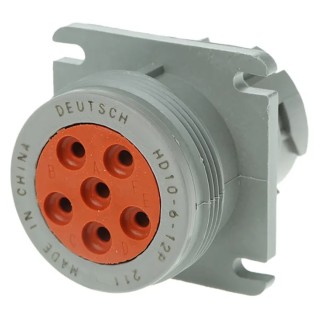 Deutsch Industrial Circular Connector 6 Contacts Cable Socket Male IP67 Thermoplastic Housing HD10 