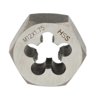 RS PRO M12 HSS Die Nut High Speed Steel Thread Size M12 Thickness 0.5in Hex Size 27.94 mm 424-217