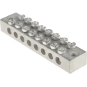 RS PRO 8-Way Double Screw Earth Terminal Block 16AWG Wire Brass Housing 425-550