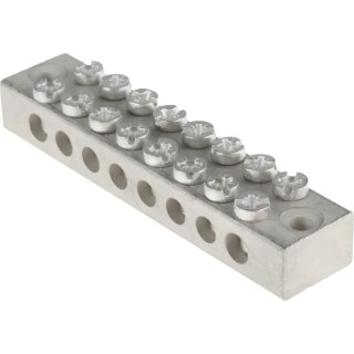 RS PRO 8-Way Double Screw Earth Terminal Block 16AWG Wire Brass Housing 425-550