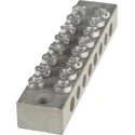 RS PRO 8-Way Double Screw Earth Terminal Block 16AWG Wire Brass Housing 425-550
