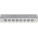 RS PRO 8-Way Double Screw Earth Terminal Block 16AWG Wire Brass Housing 425-550
