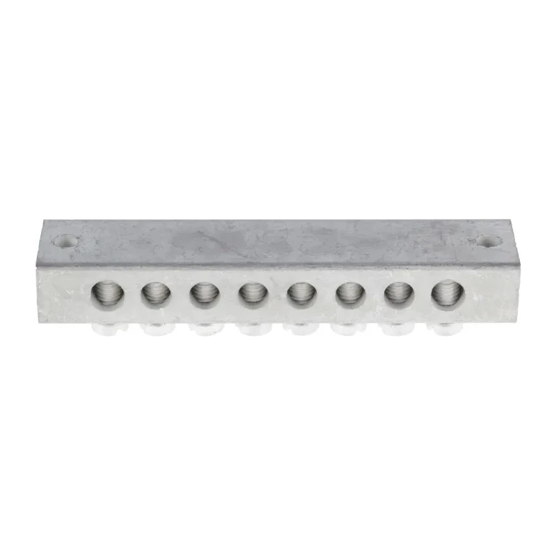 RS PRO 8-Way Double Screw Earth Terminal Block 16AWG Wire Brass Housing 425-550