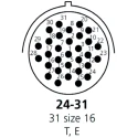 Deutsch IP67 Rated Circular Connector Plug Female 31 Contacts Cable Mount 1.59 mm HD20 Series HDP26-24-31SE-L017