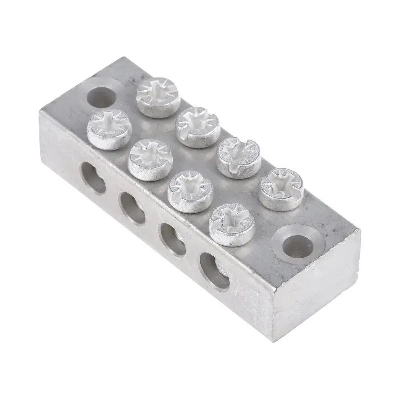 RS PRO 4-Way Double Screw Earth Terminal Block, 0mm² to 16mm² Cable CSA, 16AWG Wire, Brass Housing 425-544