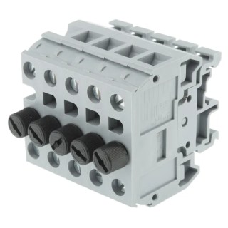 Entrelec MB Series 1-Level Fused DIN Rail Terminal Block 600V, Screw Termination, 10A, Grey 1SNA111033R0300
