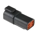 Deutsch DT Automotive Connector Female 4 Way Crimp Termination Black Orange Grey DT044P-CE02