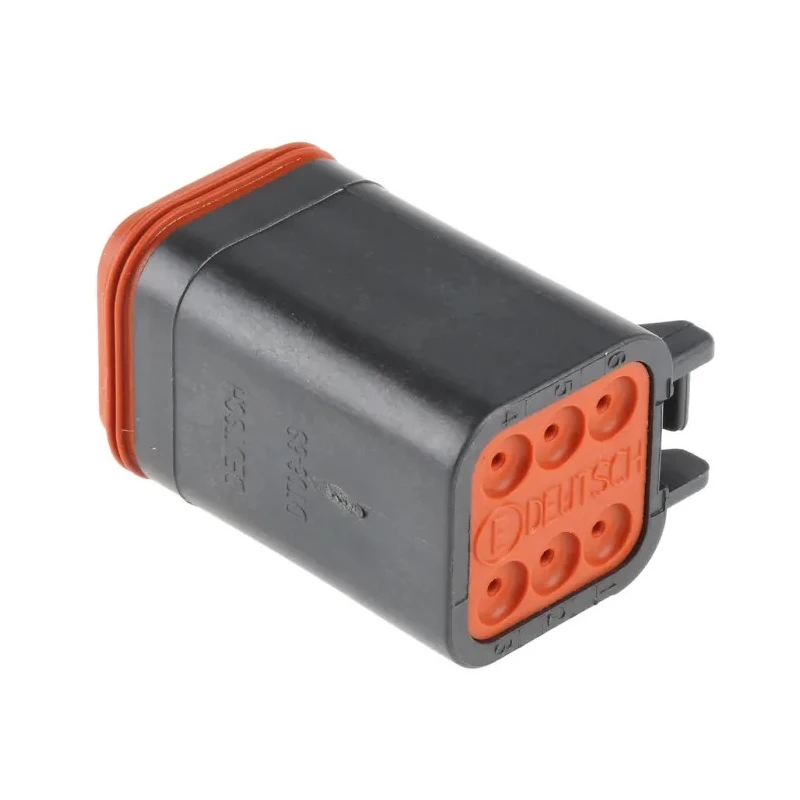 Deutsch DT Automotive Connector Male 6 Way Crimp Termination, Thermoplastic Housing, Copper Alloy Contacts DT06-6S-CE06