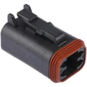 Deutsch DT Automotive Connector Male Black Bulkhead Mount 4 Way Crimp Termination DT06-4S-CE06