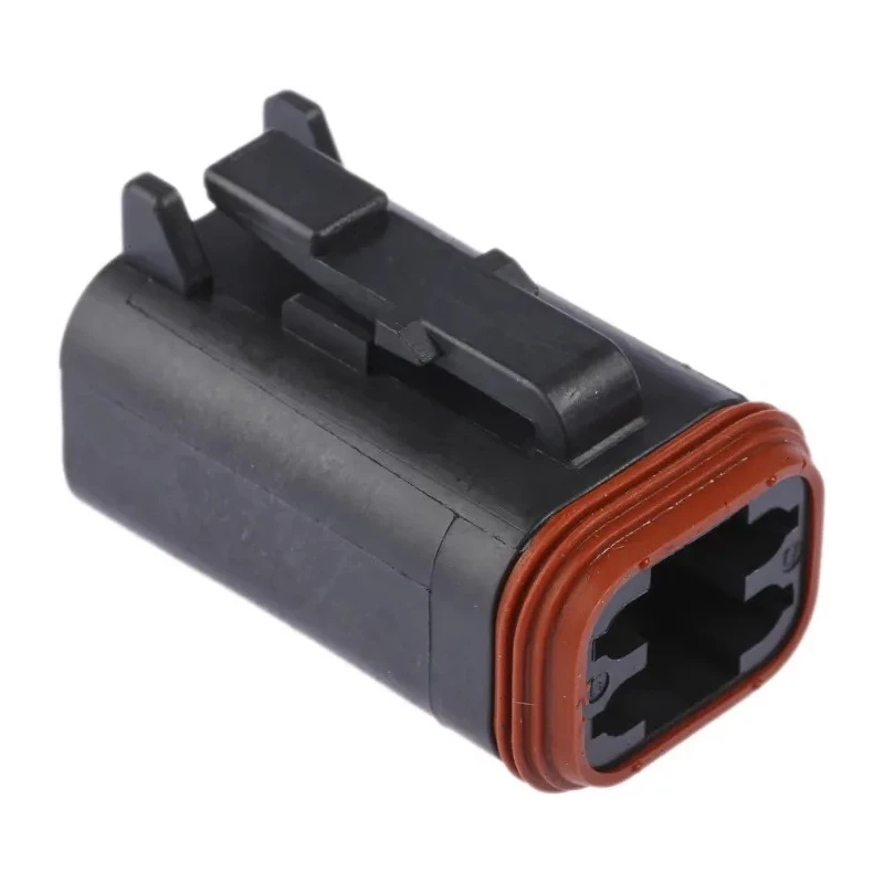Deutsch DT Automotive Connector Male Black Bulkhead Mount 4 Way Crimp Termination DT06-4S-CE06