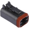 Deutsch DT Automotive Connector Male Black Bulkhead Mount 4 Way Crimp Termination DT06-4S-CE06