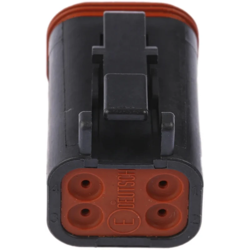 Deutsch DT Automotive Connector Male Black Bulkhead Mount 4 Way Crimp Termination DT06-4S-CE06