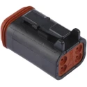 Deutsch DT Automotive Connector Male Black Bulkhead Mount 4 Way Crimp Termination DT06-4S-CE06