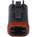 Deutsch DT Automotive Connector Male Black Bulkhead Mount 4 Way Crimp Termination DT06-4S-CE06