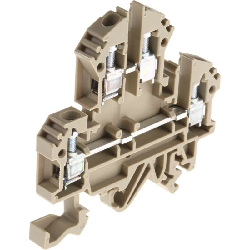RS PRO Brown Double Level Terminal Block 0.5 to 4 mm², 32A, 500V, Screw Termination, 2-Level 815-701