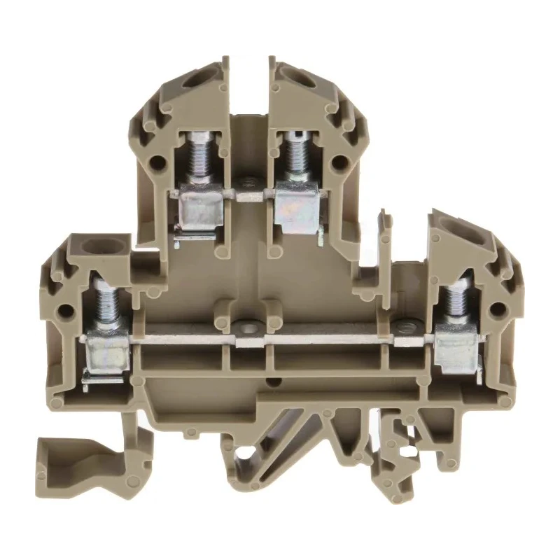 RS PRO Brown Double Level Terminal Block 0.5 to 4 mm², 32A, 500V, Screw Termination, 2-Level 815-701