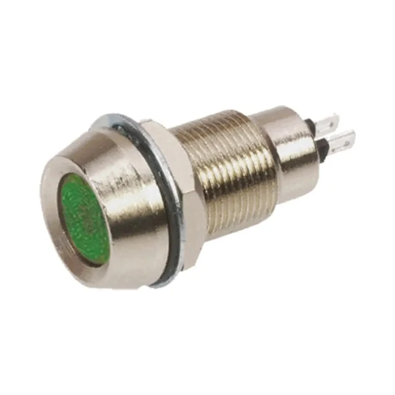 Marl Panel Mount LED Indicator Green, 12.7 mm Mount Hole, Solder Tab Termination, IP67, 28V DC 512-532-22