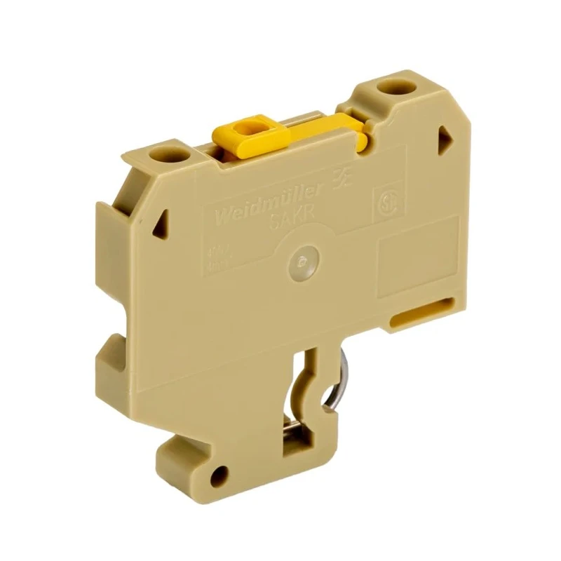 Weidmüller SAKR Series Test Disconnect Terminal Block Beige Yellow 4mm² 1-Level Screw 0412160000