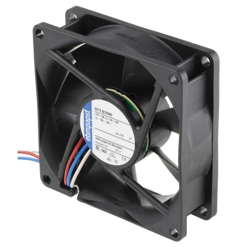 ebm-papst 8400 N Series Axial Fan 12V DC 1.4W 58m³/h IP68 80mm x 80mm x 25mm MPN 