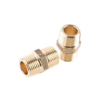 Legris Pneumatic Brass Pipe Fitting Straight Threaded Male R 1/2 in to Male R 1/2 in Adapter 0121 21 21