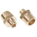 Legris Pneumatic Fitting Brass Pipe Fitting Straight Threaded Adapter Male R 1/2 in to Male R 1/4 in 0121 21 13