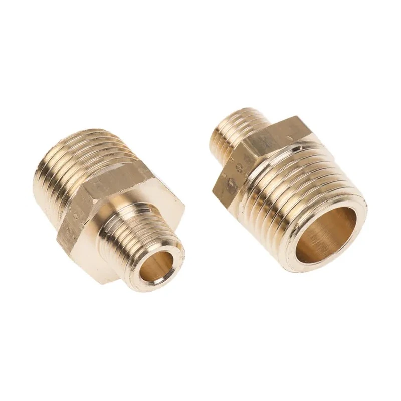 Legris Pneumatic Fitting Brass Pipe Fitting Straight Threaded Adapter Male R 1/2 in to Male R 1/4 in 0121 21 13