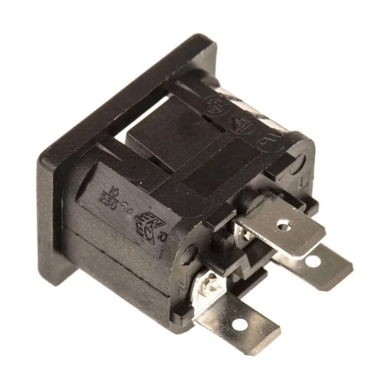 Bulgin C16 Straight Snap-in IEC Connector 250V Male Quick Connect Rewireable PX0595/15/63