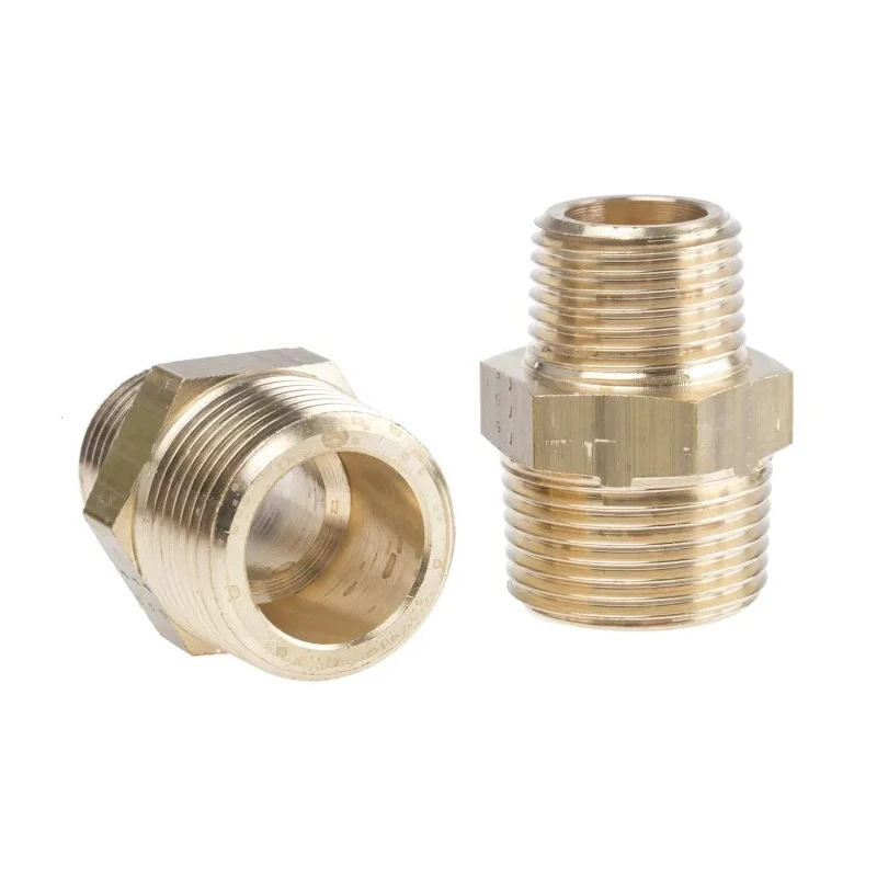 Legris Pneumatic Brass Pipe Fitting Straight Threaded Adapter Male R 3/4 in to Male R 1/2 in 0121 27 21