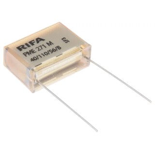 KEMET Paper Capacitor 220nF X2 Suppression Class Through Hole 275V AC 275V DC 110°C PME271