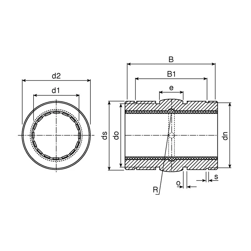Igus Self Compensating Aluminium Linear Bearing with 20 mm ID, 31.8 mm OD, Length 44.8 mm, Dynamic Load 2250 N RJUM-03-20