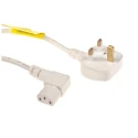 RS PRO IEC C13 to BS1363 Power Cord 2 m Cream PVC Jacket 10A 250V BS1363