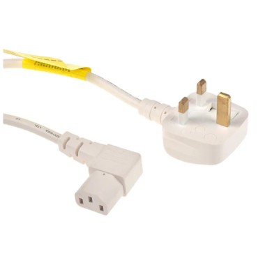 RS PRO IEC C13 to BS1363 Power Cord 2 m Cream PVC Jacket 10A 250V BS1363