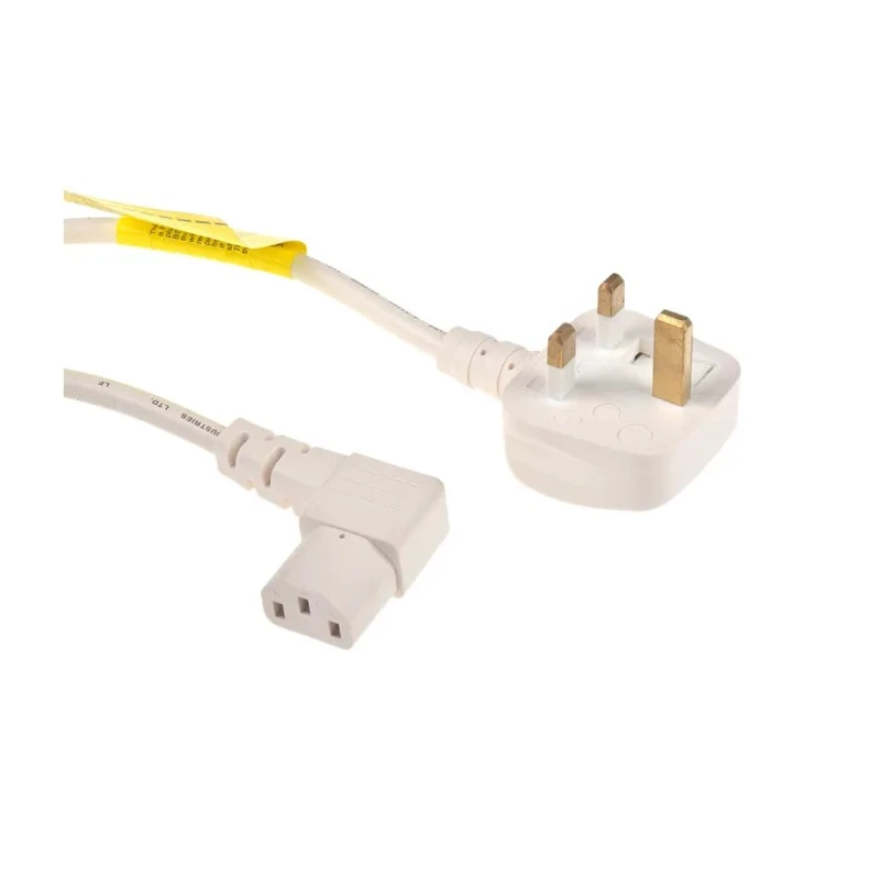 RS PRO IEC C13 to BS1363 Power Cord 2 m Cream PVC Jacket 10A 250V BS1363