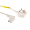 RS PRO IEC C13 to BS1363 Power Cord 2 m Cream PVC Jacket 10A 250V BS1363