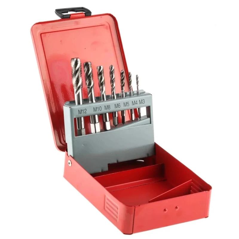 RS PRO Metric Thread Tap Set M3 to M12, Spiral Flute, Hand Tap, HSS, ISO Standard 427-931
