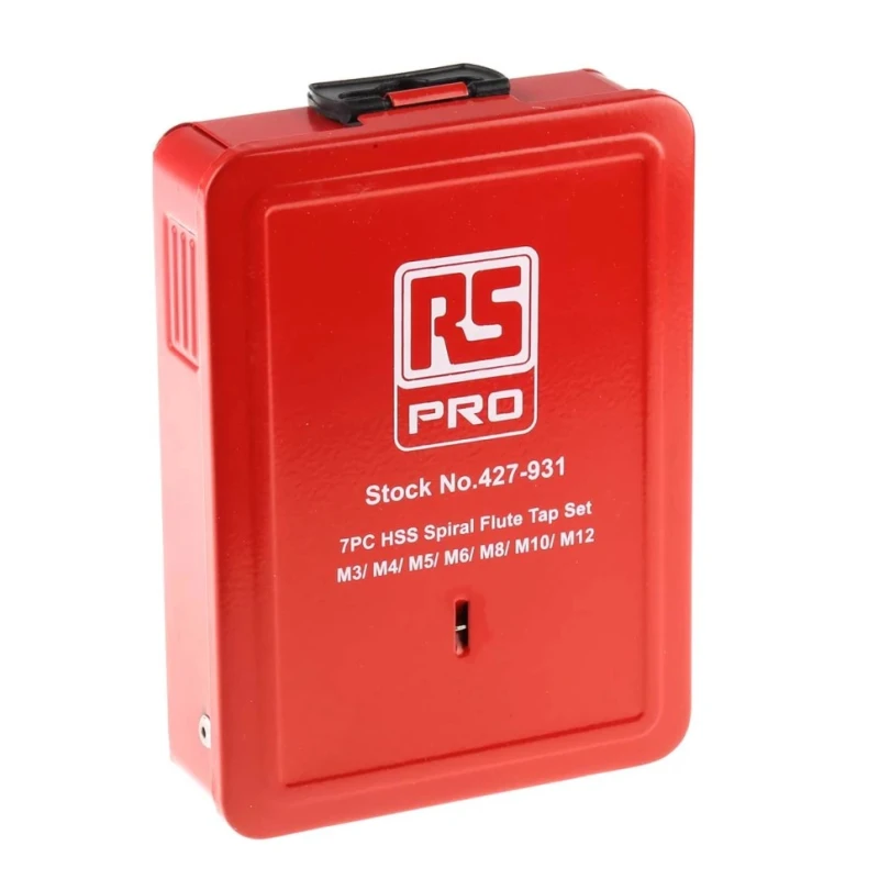 RS PRO Metric Thread Tap Set M3 to M12, Spiral Flute, Hand Tap, HSS, ISO Standard 427-931