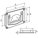 Pinet Die Cast Aluminium Heavy Duty Flush Fitting Spring Loaded Carrying Handle 120mm Width Load Capacity 100kg 826-155