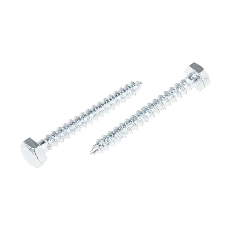RS PRO Hex Coach Screw Steel Bright Zinc M6 x 50 mm x 12 mm 824-890