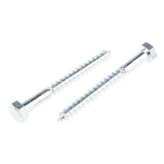 RS PRO Hex Coach Screw Steel Bright Zinc M12 x 80 mm x 12 mm 825-023