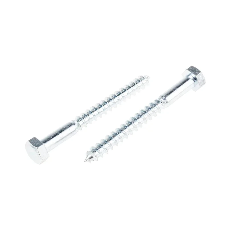 RS PRO Hex Coach Screw Steel Bright Zinc M12 x 80 mm x 12 mm 825-023