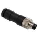 binder Circular Connector, Cable Mount, 4 Contacts, Male Plug, M8 Size, 4A Current, 30V Voltage, IP67, 768 99 3383 00 04