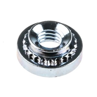 RS PRO Passivated Zinc Plated Steel Metric Clinch Nut M3 x 2, Fixing Hole Diameter 4.75mm, Outside Diameter 7.1mm 827-603