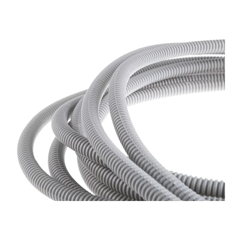 RS PRO 10 mm Nominal Diameter Uncoated Plastic Grey Conduit, 5m Length, IP55, Flame Retardant, Acid and Diesel 429-688