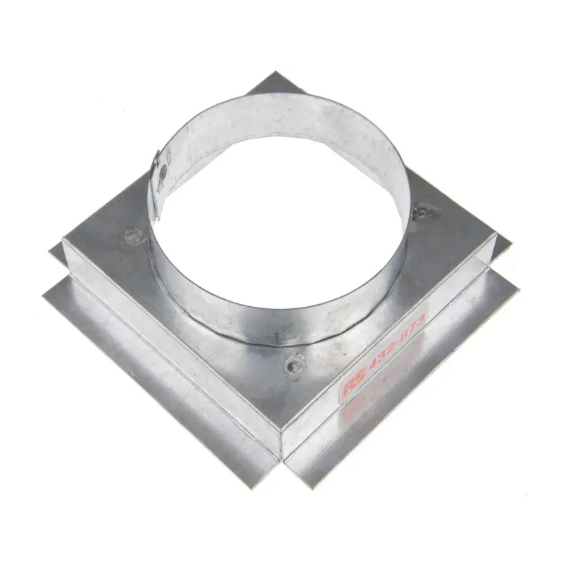 RS PRO Galvanised Steel Spigot Plate 125 mm Length, Width 125 mm, Duct Size 100 mm 432-873