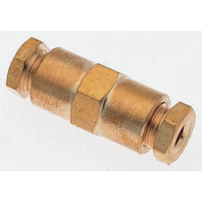 Norgren 18 Series Brass Pneumatic Fitting Tube-To-Tube Push In 8 mm 180200800