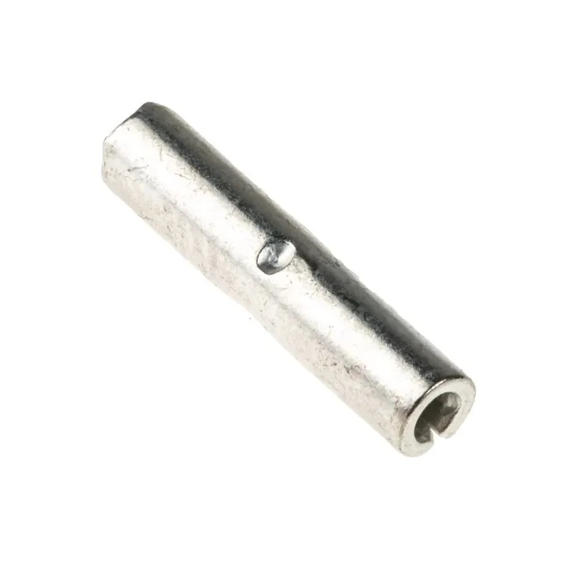 RS PRO Butt Splice Connector, Uninsulated, Tin, Copper Contact, Crimp Termination, 15mm Length, 0.5 to 1.5 mm² Wire 433-078